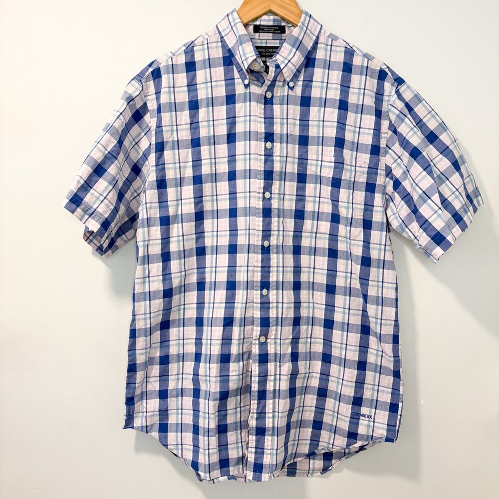 Daniel Cremieux 100% Cotton Plaid‎ Short Sleeve Shirt – Size M